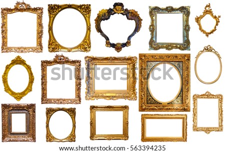 Gold Picture Frame Isolated Over White Stock Photo 116892367 - Shutterstock