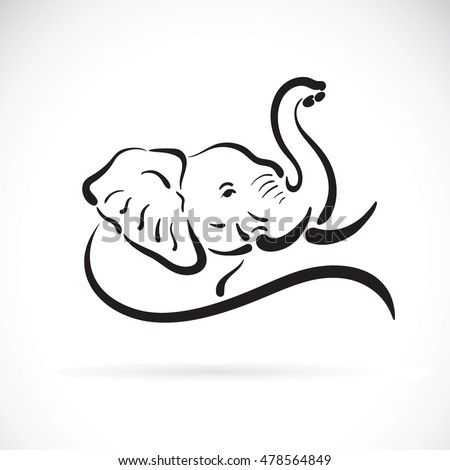Vector of elephant head on white background