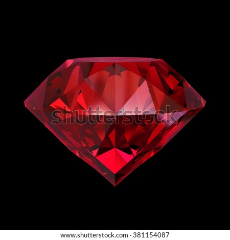 Abstract Ruby Gem Isolated On Black Stock Illustration 381154087 ...