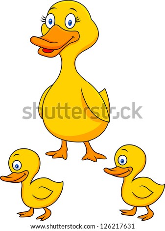 Illustration Mother Duck Three Ducklings Stock Illustration 28151719 ...