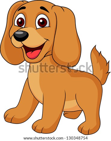 Cute Puppy Cartoon ภาพประกอบสต็อก 130348754 - Shutterstock