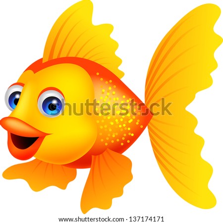 Cute golden fish cartoon