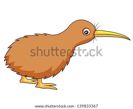 Cute Kiwi Bird Cartoon Stock Vector 139833367 - Shutterstock