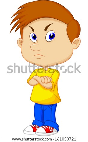 Angry boy - stock vector