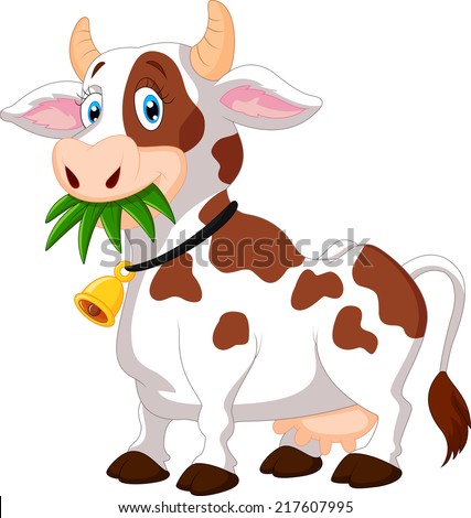 Happy cartoon cow