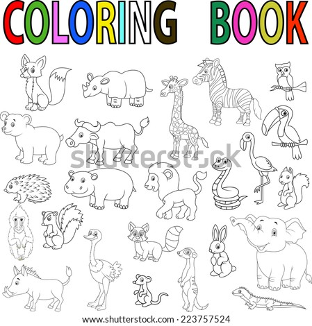 Wild animal coloring book stock vector 223757524 shutterstock Wild animal coloring book stock vector 223757524 shutterstock