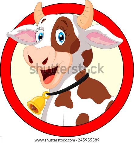 Happy cartoon cow