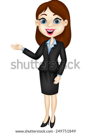 Business Woman Cartoon Character Vector Illustration Stock Vector