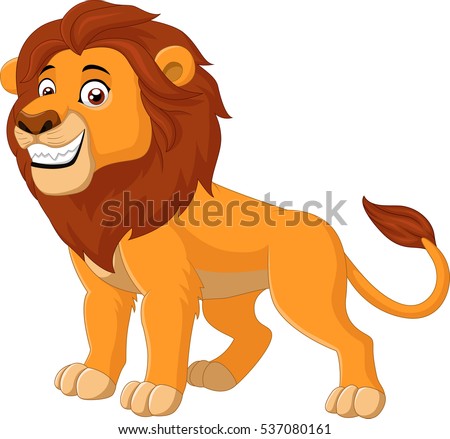 cartoon happy lion