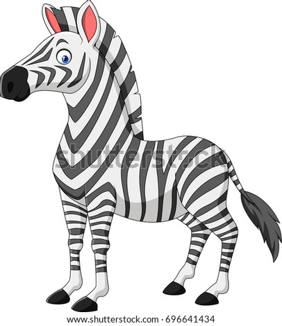 Cartoon Zebra Isolated On White Background Stock Illustration 696641434 ...