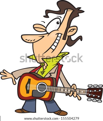 Bass Fiddle Player Stock Illustration 40405345 - Shutterstock
 Cartoon Man Playing Guitar