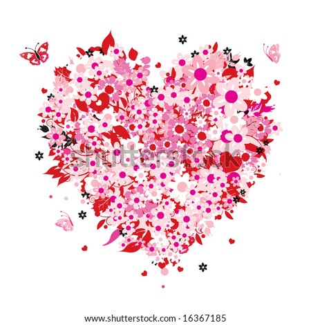 Floral heart shape