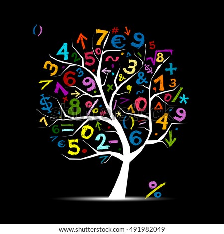  Art Tree Math Symbols Your Design Stock Vector 491982034 