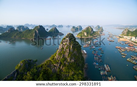 Beautiful sea landscape in Ha Long Bay, Vietnam.