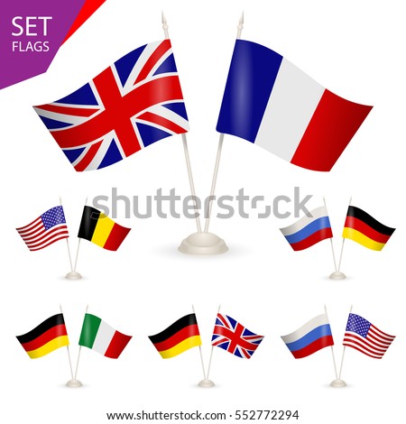 Set Table Stand Flags Symbolizing Cooperation Stock Vector 552772294 ... Set Table Stand Flags Symbolizing Cooperation Stock Vector 552772294 ...