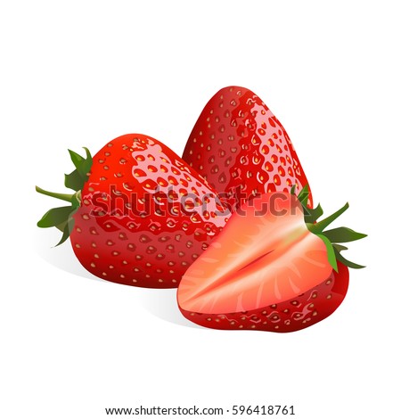 Strawberry isolated on white background, vector illustration.