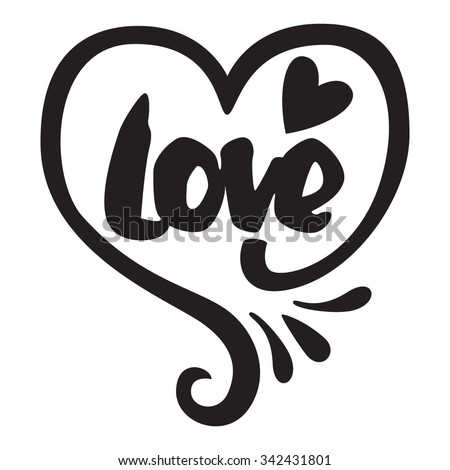 The Heart With The Word Love Black Color One Color Love Cele Tion The Heart With The Word Love Black Color One Color Love Cele Tion