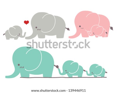 Cute Elephant - Vector File EPS10