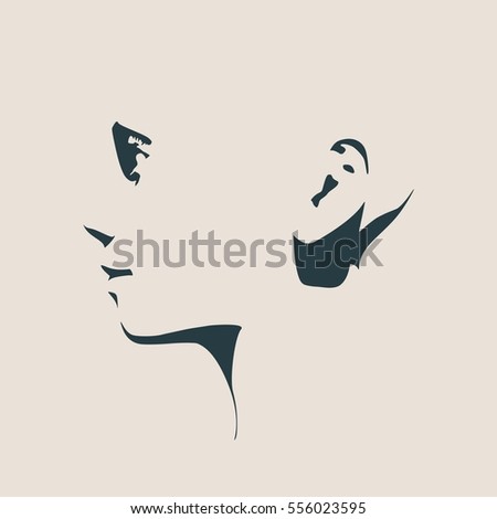 Human Head Silhouette Face Front View Stock Vector 505051669 - Shutterstock