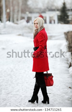 Woman Red Coat Stock Images, Royalty-Free Images & Vectors ...