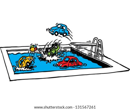 Image result for car in swimming pool clipart