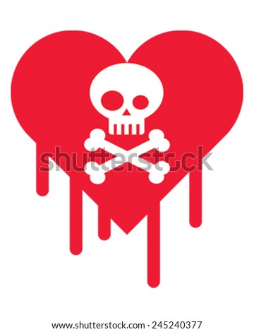 Skull Heart Stock Vector 245240377 - Shutterstock