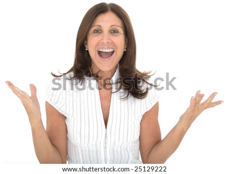 stock photo portrait of an attractive senior businesswoman with her arms raised in celebration 25129222