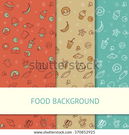 Vector Set Seamless Patterns Backgrounds Icons Stock Vector 546667294