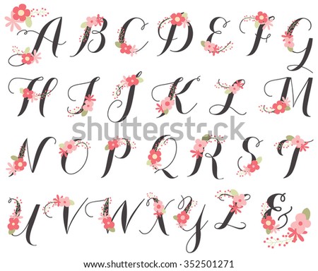 Unique Vector Flower Font Amazing Hand Stock Vector 106300403 ...