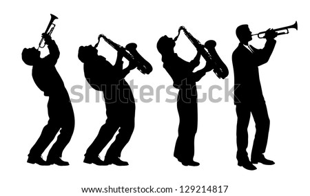 Silhouette Jazz Musician Stock Vector 129214817 - Shutterstock