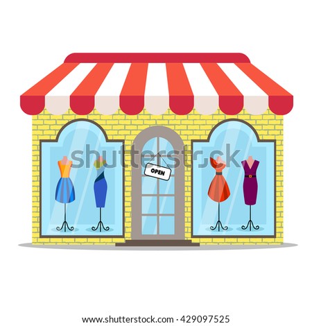 Beautiful Fashion Boutique Clothes Shop Window Stock Vector 63148618 ...