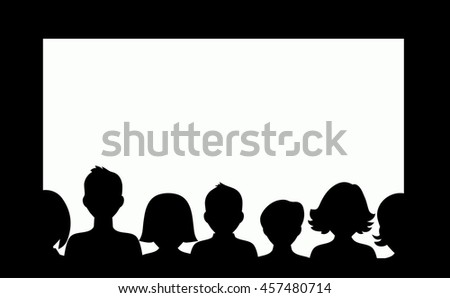 Silhouettes People Cinema Stock Illustration 457480714 - Shutterstock