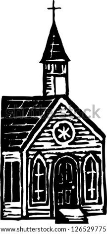 Black White Vector Illustration Country Church Stock Vector 133285403 ...