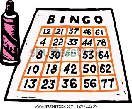 Black White Vector Illustration Bingo Card Stock Vector 129712412 ...