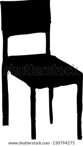 Black White Vector Illustration Rocking Chair Stock Vector 130558997