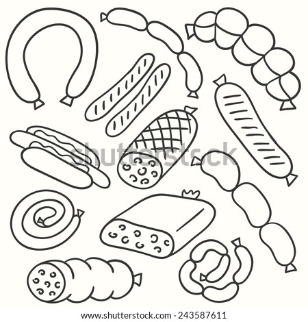 Stock Images similar to ID 130524017 - sausage icon