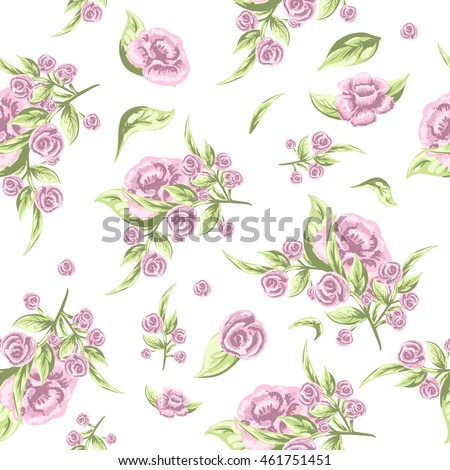 Vintage Floral Seamless Wallpaper Pattern Background Stock Vector ...