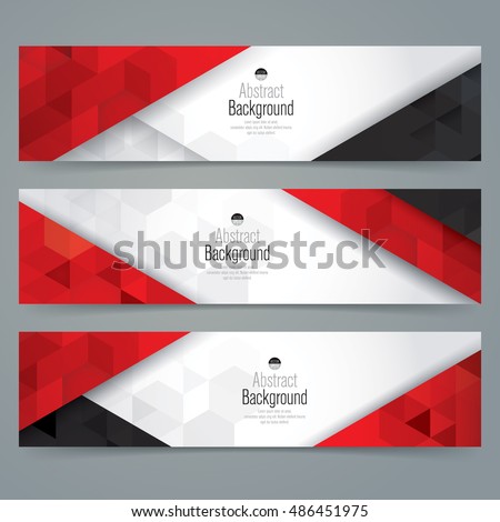 White, red and black abstract background banner. Collection banner design.