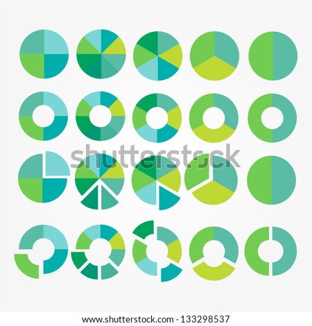 7 vector circle segment 133298537 Stock Set Diagram Vector Pie Circle Eco Cart