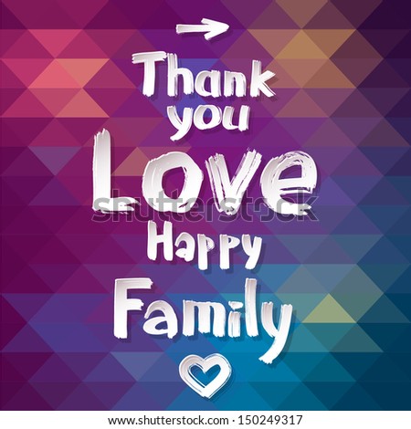 Typographical Background Abstract Geometric Pattern English Words Thank You Love Happy Typographical Background Abstract Geometric Pattern English Words Thank You Love Happy