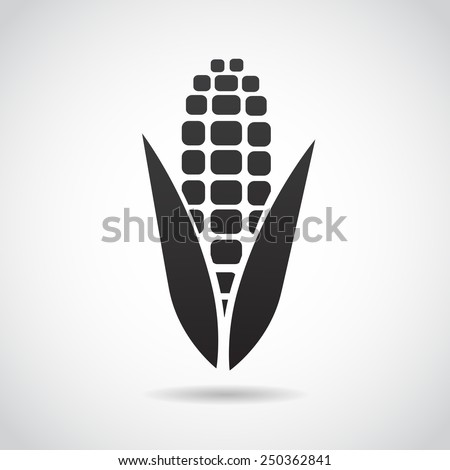 Corn icon isolated on white background. Vector illustration.
