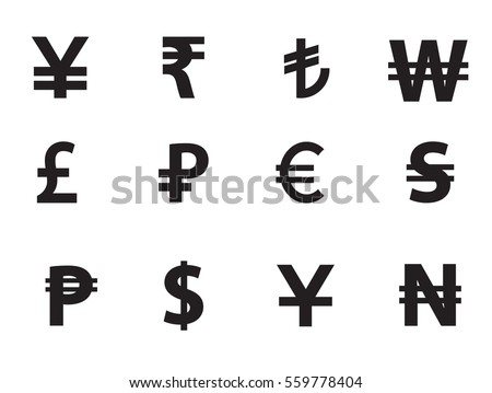 Currency Symbols On White Background Stock Illustration 559778404 ...