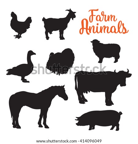 Farm Animals Vintage Frame Labels Food Stock Vector 98170229 - Shutterstock