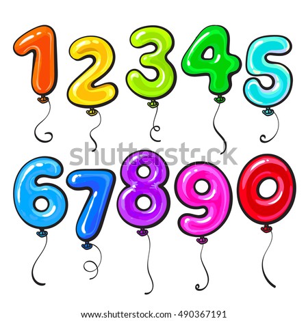 Hand Holding Number 5 Shaped Balloon Stock Vector 54491779 - Shutterstock