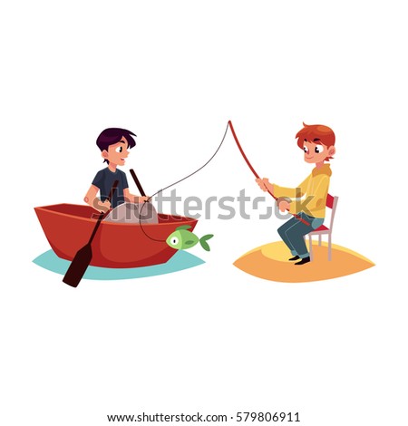 Conflict Interest Two Business Man Rowing Stock Vector 