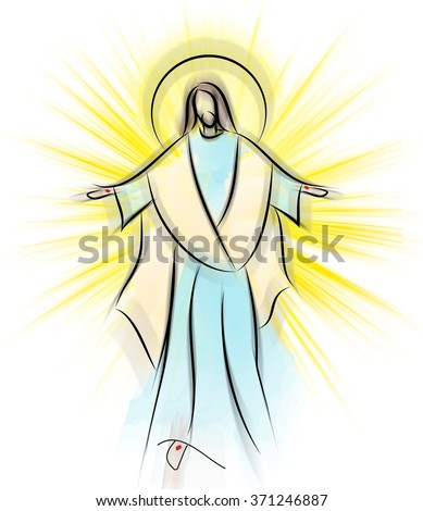 Risen Lord Jesus Christ Resurrection Easter Stock Illustration ...