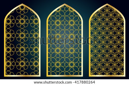 vector window circle Stock Style Arabic Oriental Geometric Islamic Pattern