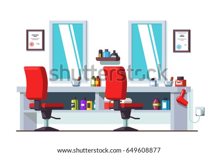 Modern Barber Shop Interior Design Chairs Stock Vector 649608877 ... Modern Barber Shop Interior Design Chairs Stock Vector 649608877 ...
