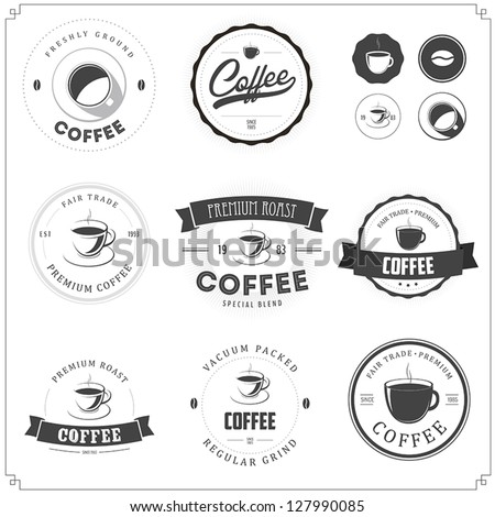 Coffee Shop Logo Vintage Vector Set Stock Vector 275462621 - Shutterstock