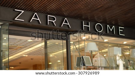 PALMA, MALLORCA - JULY 29, 2015: Shop and the logo of the brand "Zara Home" in Palma de Mallorca.